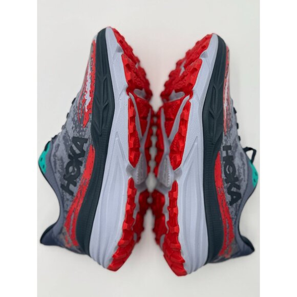 Hoka Mens Stinson 9.5B Running Gray Red Blue Athletic Shoes|1141530-WHF Cushion - Picture 12 of 16